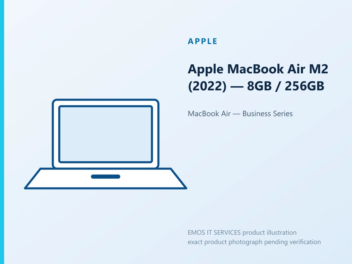 Apple MacBook Air M2 (2022) — EMOS IT SERVICES product illustration; exact product photograph pending verification