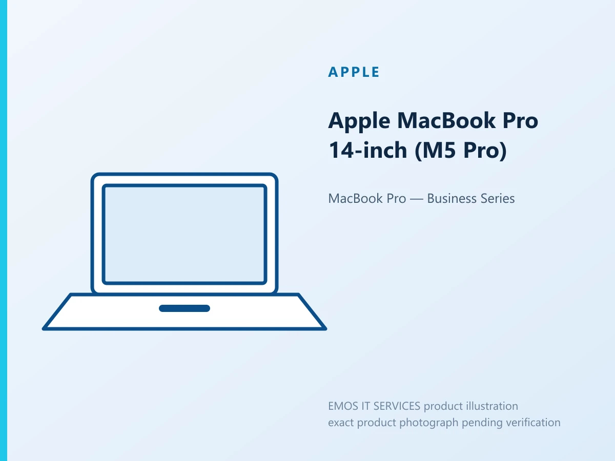 Apple MacBook Pro 14-inch (M5 Pro) — EMOS IT SERVICES product illustration; exact product photograph pending verification
