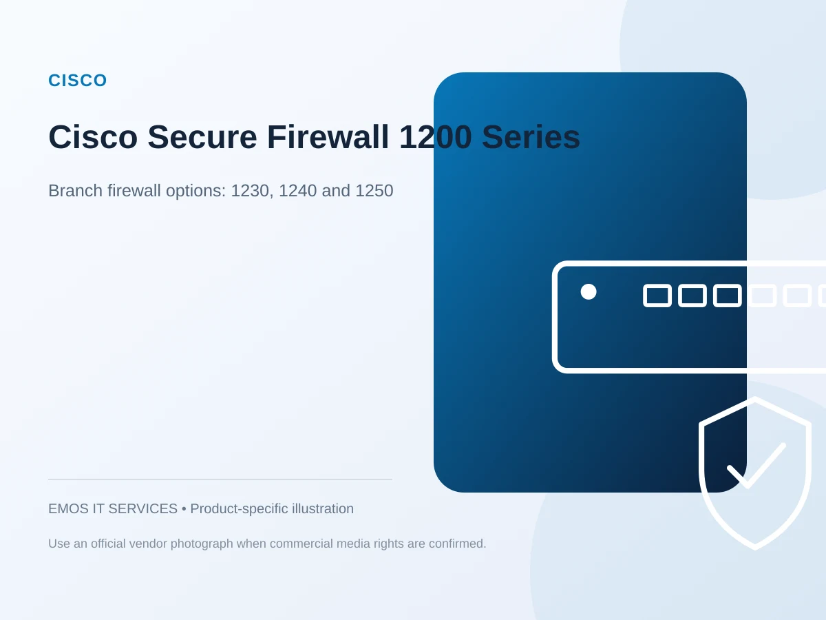 Cisco Secure Firewall 1200 Series branch security appliance — representative illustration