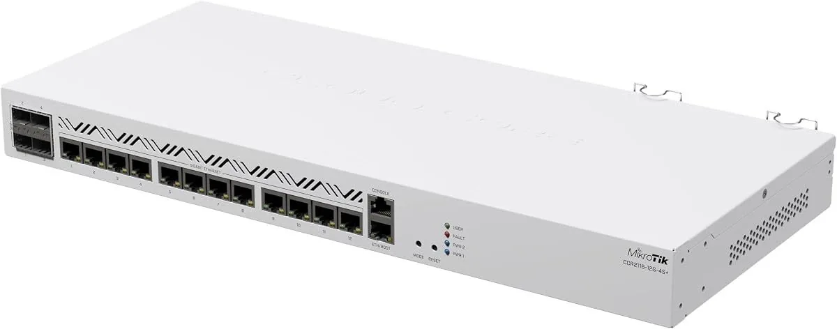 MikroTik CCR2116-12G-4S+ networking device photograph