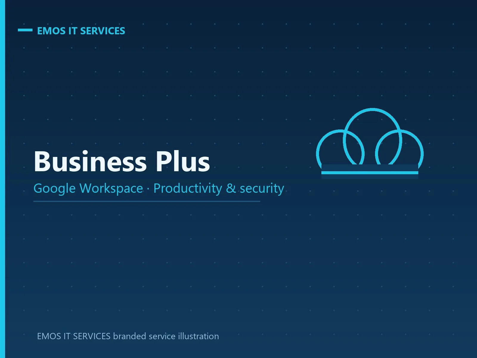 EMOS IT SERVICES branded service illustration for Google Workspace Business Plus