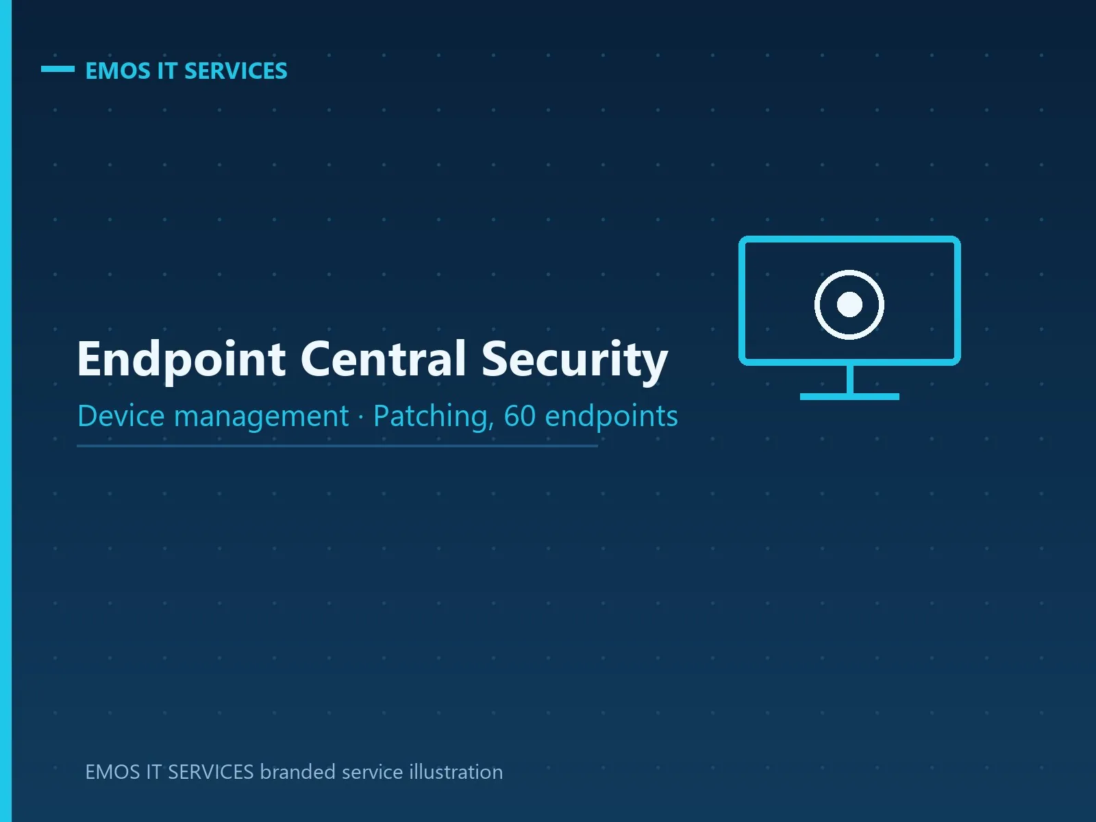 EMOS IT SERVICES branded service illustration for endpoint patch management, 60 endpoints