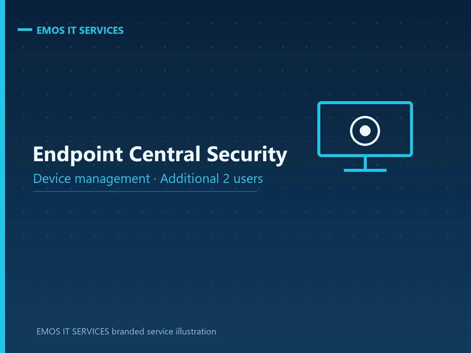EMOS IT SERVICES branded service illustration for endpoint patch management, additional 2 users