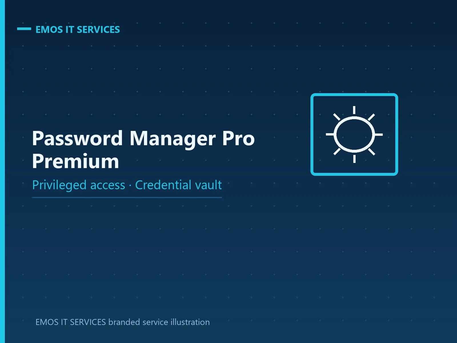 EMOS IT SERVICES branded service illustration for privileged credential vault